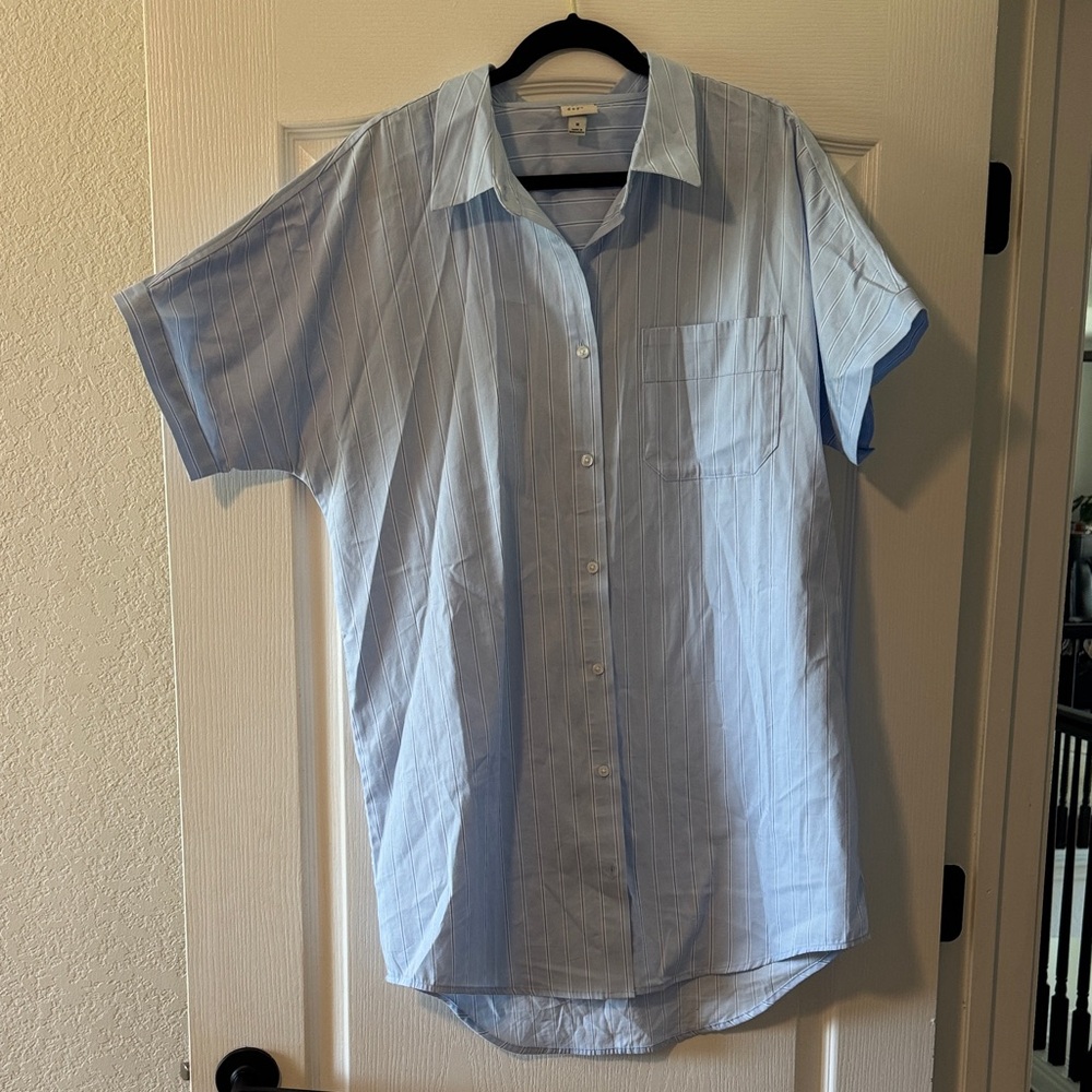 a new day Women's Light Blue Button Down Shirt Dress